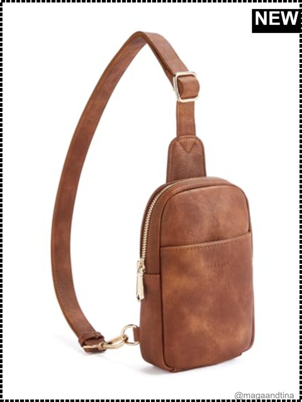 Faux Leather Crossbody Sling Bag for Women